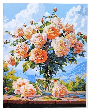 Arte Por Nmero Rosas En Un Florero